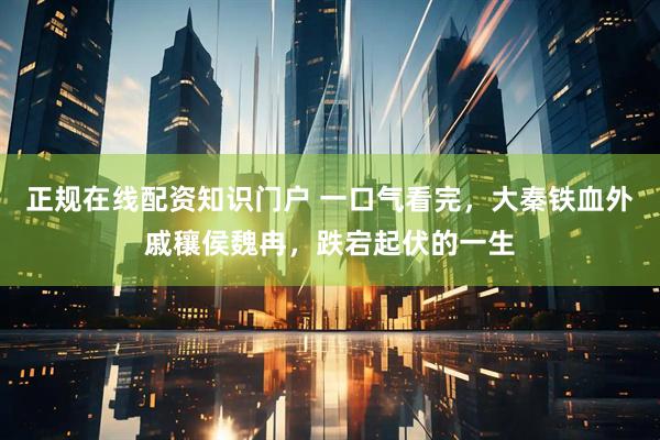 正规在线配资知识门户 一口气看完，大秦铁血外戚穰侯魏冉，跌宕起伏的一生